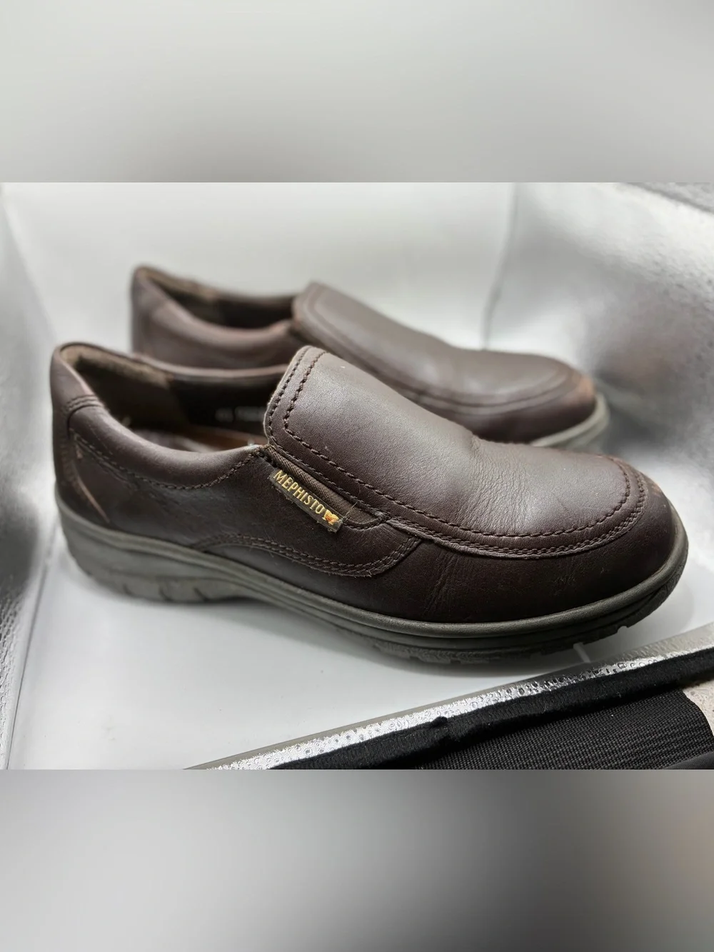 Mephisto Air Jet Leather Slip on Shoes Comfort Walking Loafers Brown Men’s 8.5